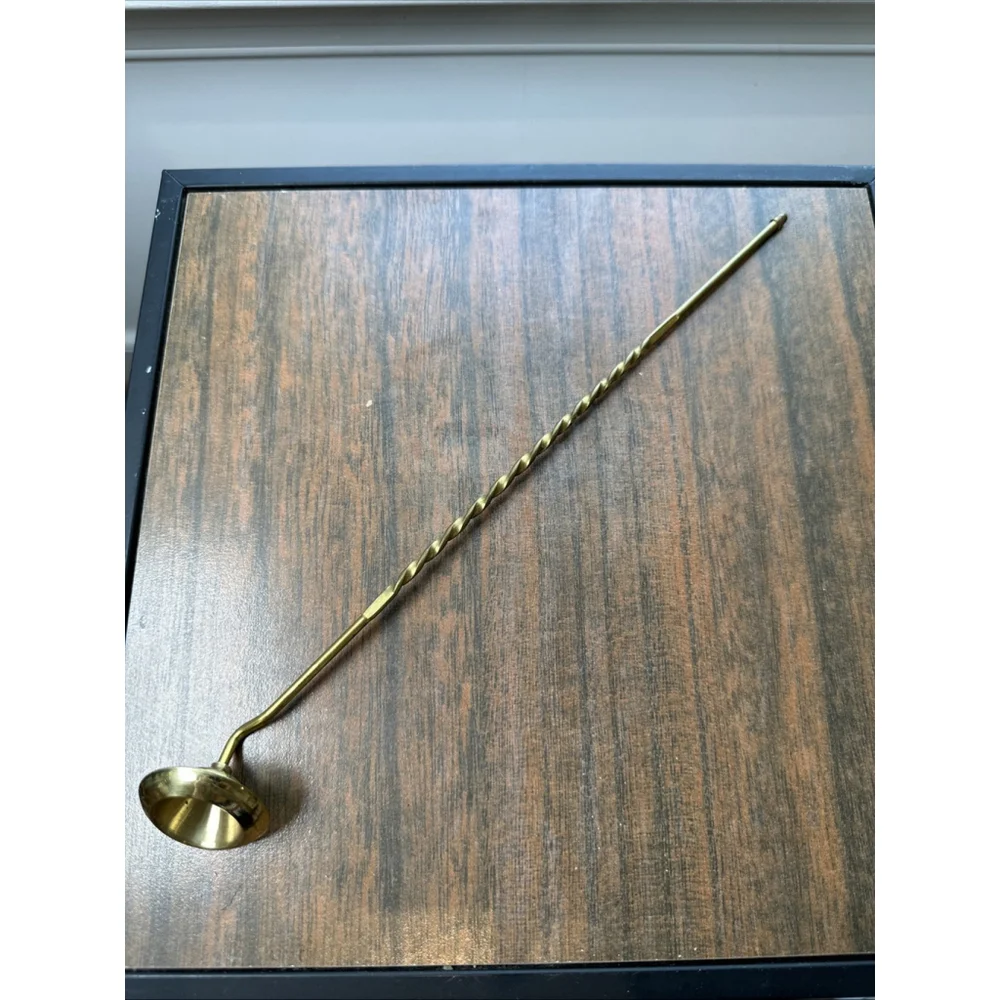Vintage Brass Metal Candle Snuffer With Decorative Twist Design Handle 12